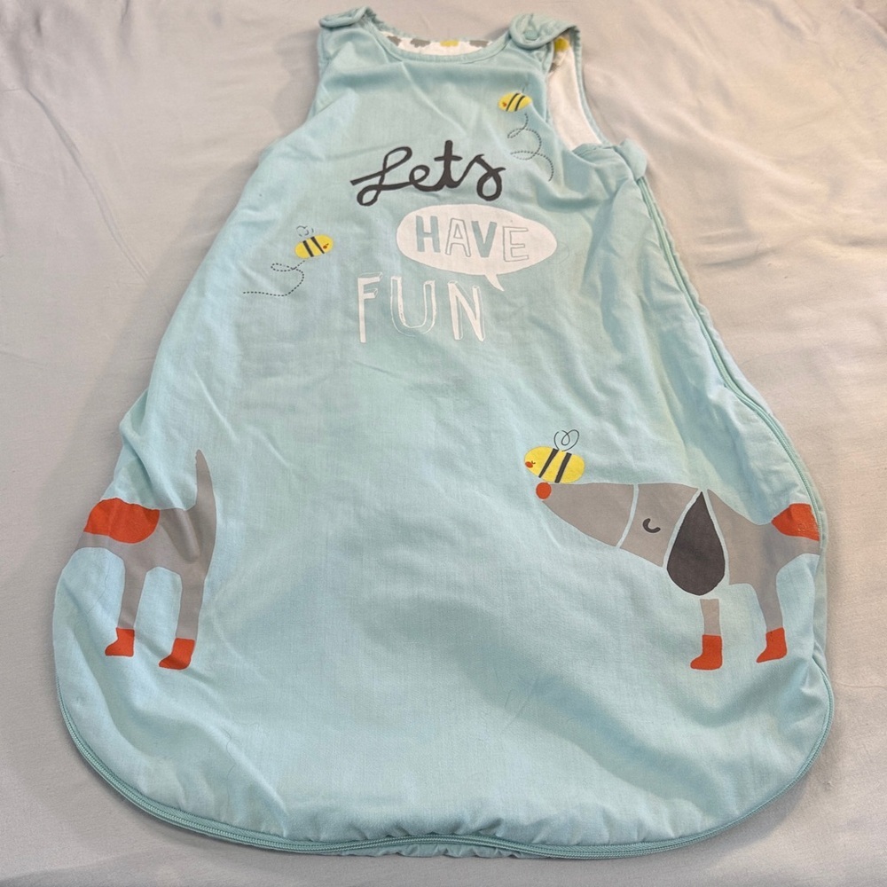 🐥 Blue Baby Sleep Sack with Fun Print - TOG 1.78